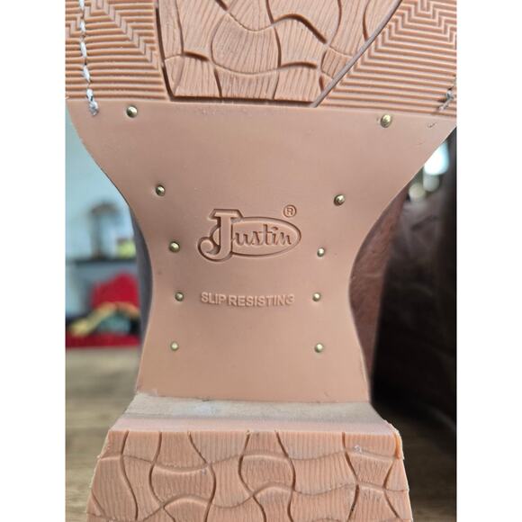 Justin Clanton CJ2045 Western Boots Brown Leather Round Toe Mens 13 EE New main image 11